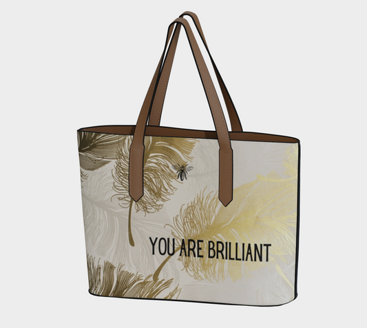 Vegan Leather Tote - You Are Brilliant